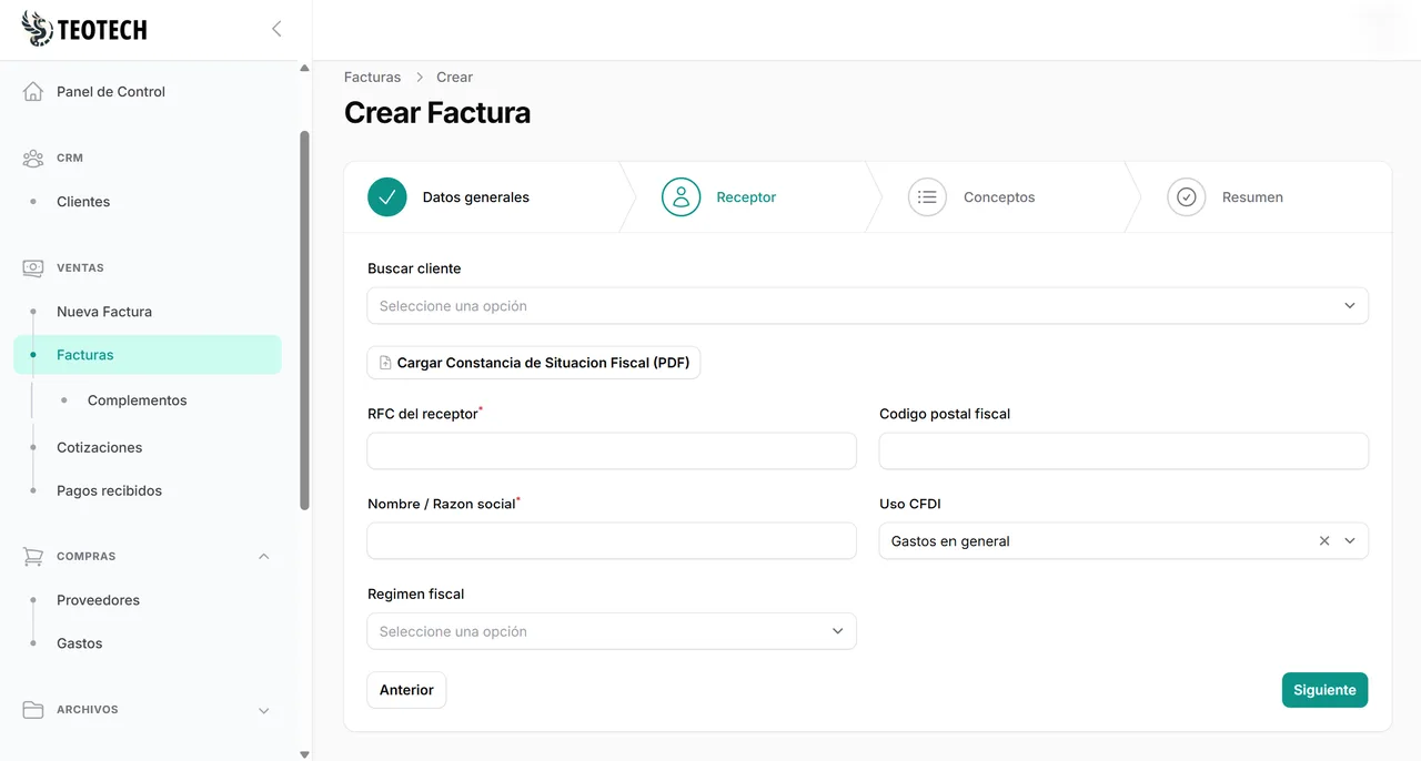Teotech CFDI — vista 5