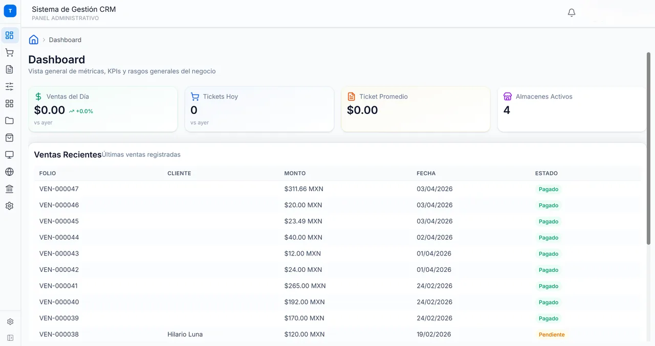 Teotech POS — vista 1