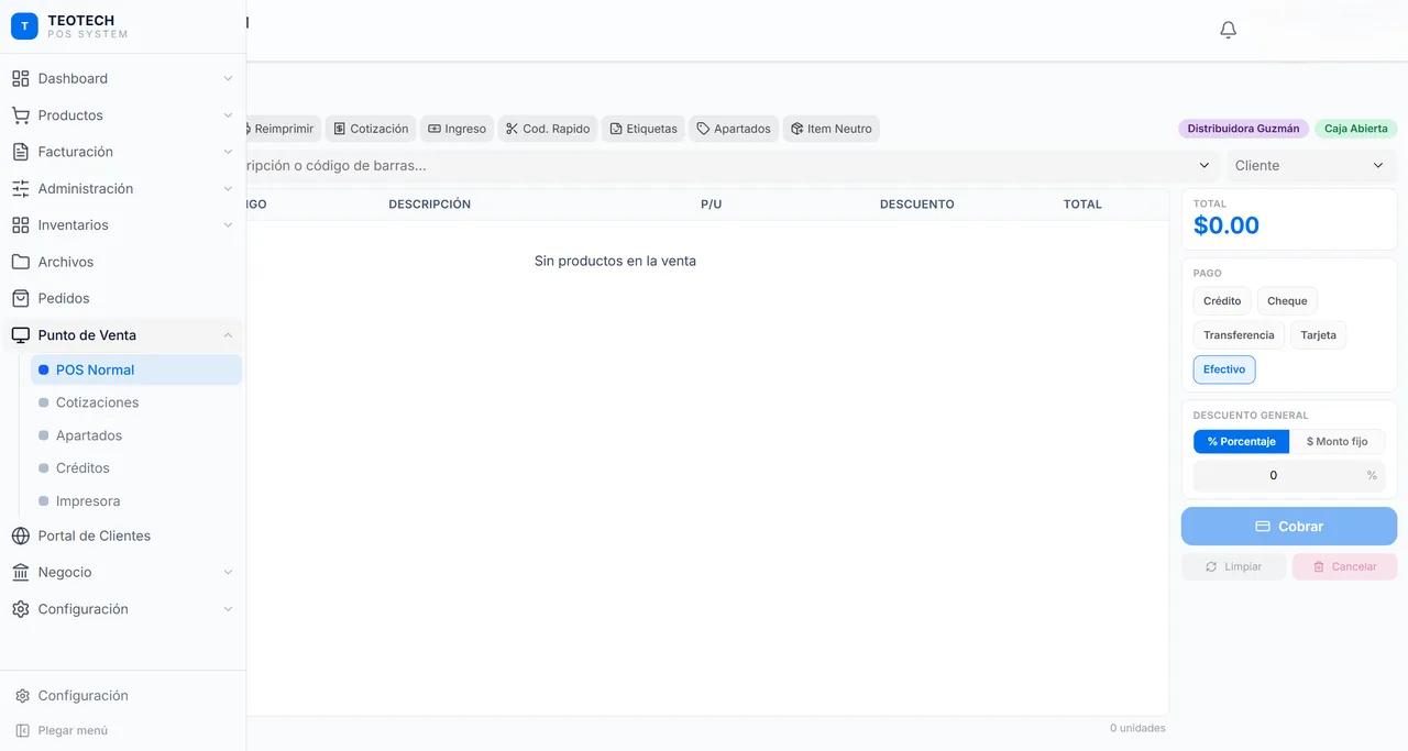 Teotech POS — vista 3
