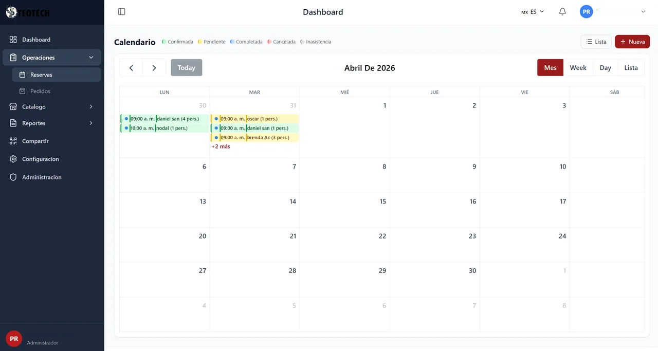 Teotech Agenda — vista 6